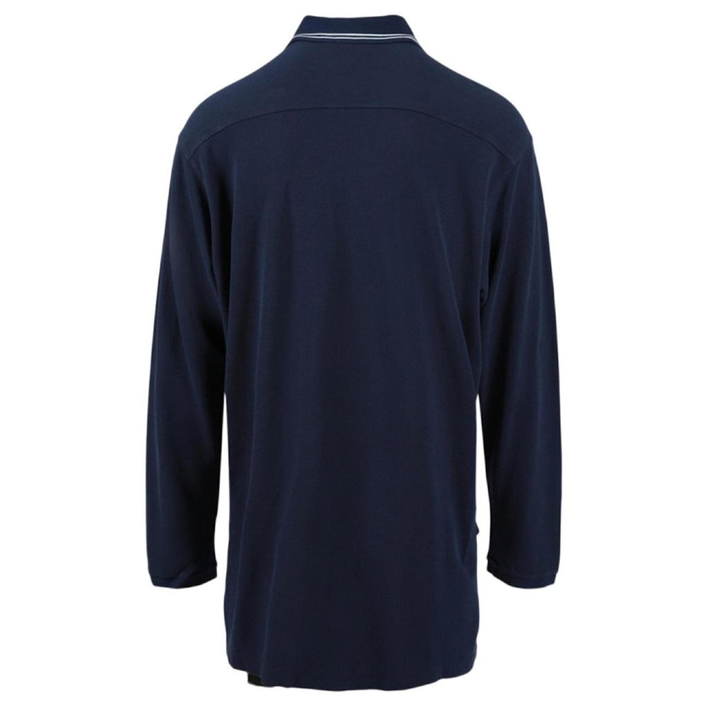 Gucci SS21 Long Sleeves Polo Heavy Cotton Jersey Shirt in Autumn Blue NWT $1,200