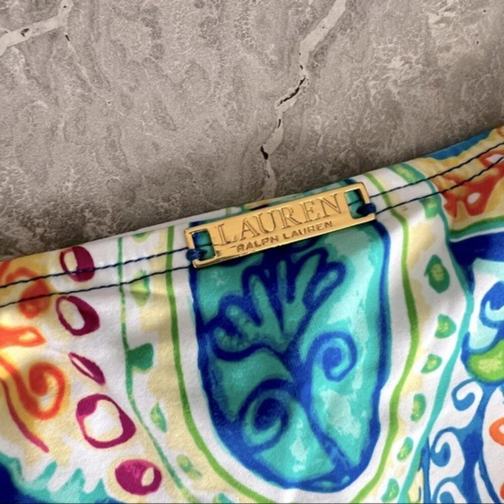 Lauren Ralph Lauren Mystic Paisley Hipster Swim Bikini Bottom in Blue Size 8 NEW