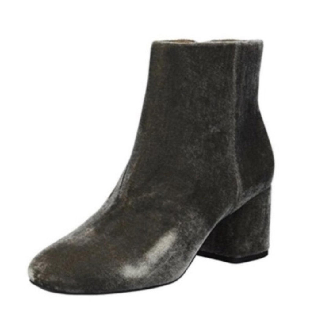 Franco Sarto Suede Velvet Jubilee Booties in Nimbus Grey, Size 7.5 New in Box