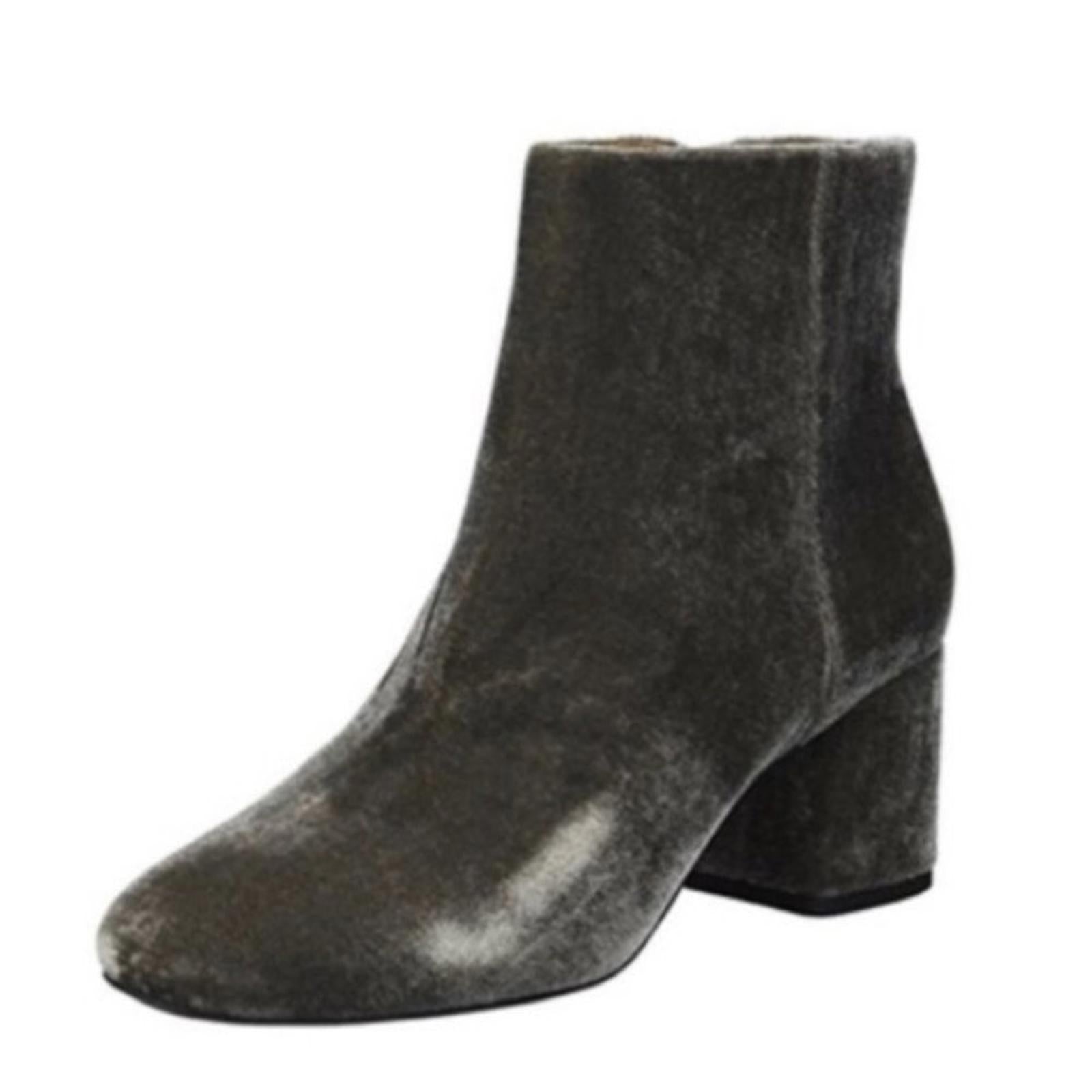 Franco Sarto Suede Velvet Jubilee Booties in Nimbus Grey, Size 7.5 New in Box