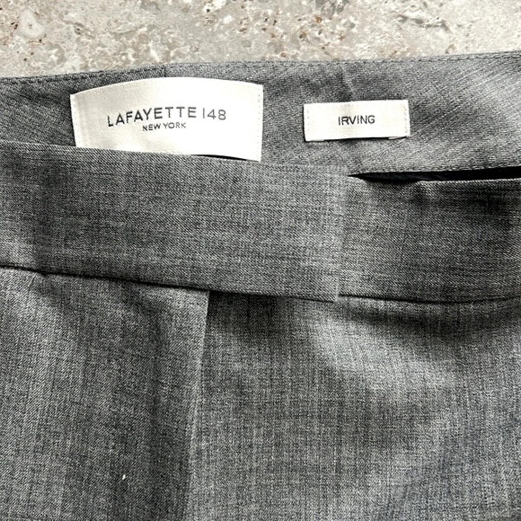 NEW Lafayette 148 NY Irving Straight Leg Dress Pants Grey, Size 12 NWOT $598