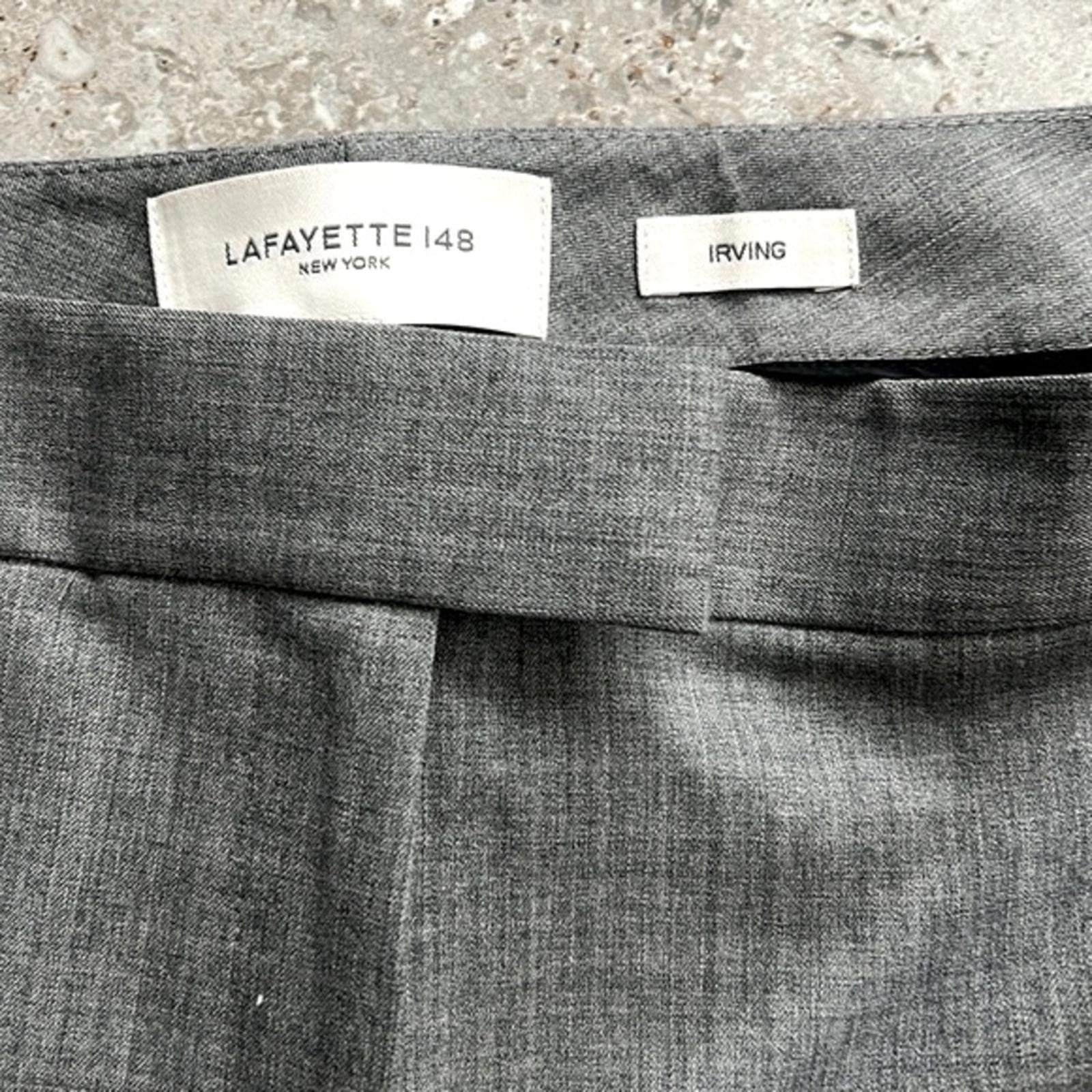 NEW Lafayette 148 NY Irving Straight Leg Dress Pants Grey, Size 12 NWOT $598