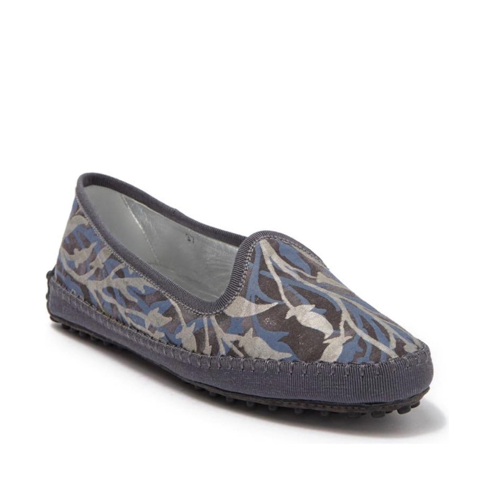 Tod’s Tess Patterned Slip-On Flats, Antracite Size EU 37.5 New in Box +DustBag