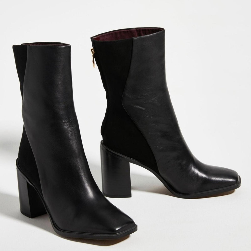 Sarto Steviena Leather Square-Toe Boots in Black Size 11 New w/o Box SOLD OUT!