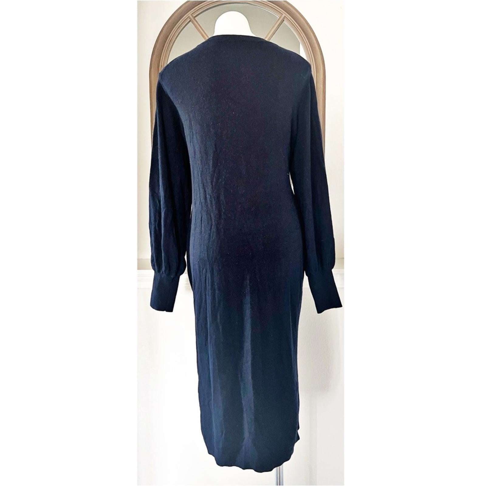 Ted Baker Essya Cashmere-Blend Midi Sweaterdress in Navy, Size Ted 6 EXCELLENT