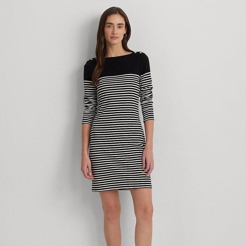 Lauren Ralph Lauren Cotton Striped Dress, Size L Retail $135 EXCELLENT!