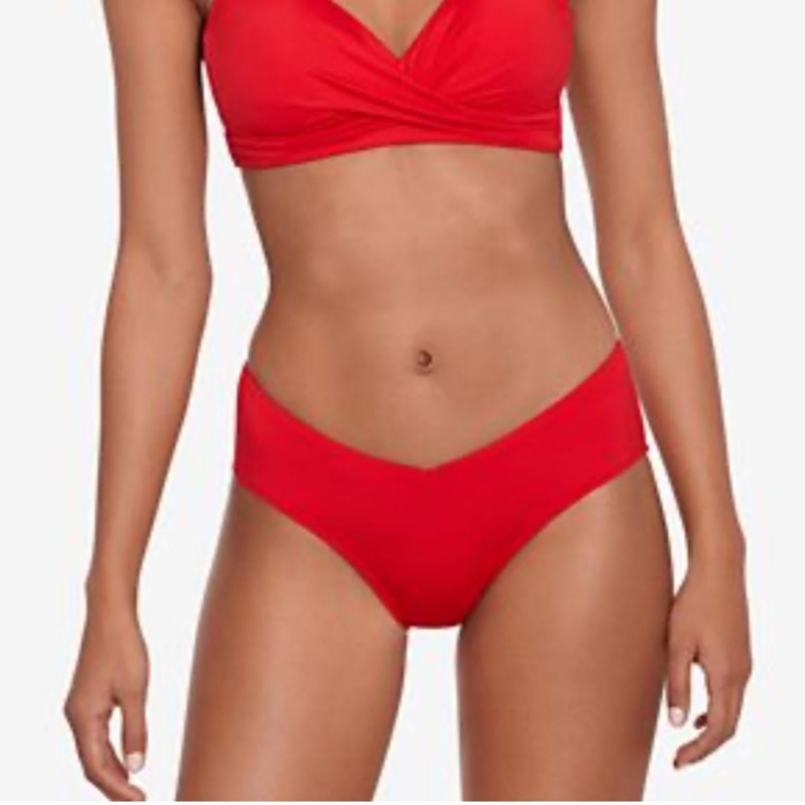 Lauren Ralph Lauren Beach Club Solid Mid-Rise V-Front Bikini Bottom Size 6, NWT