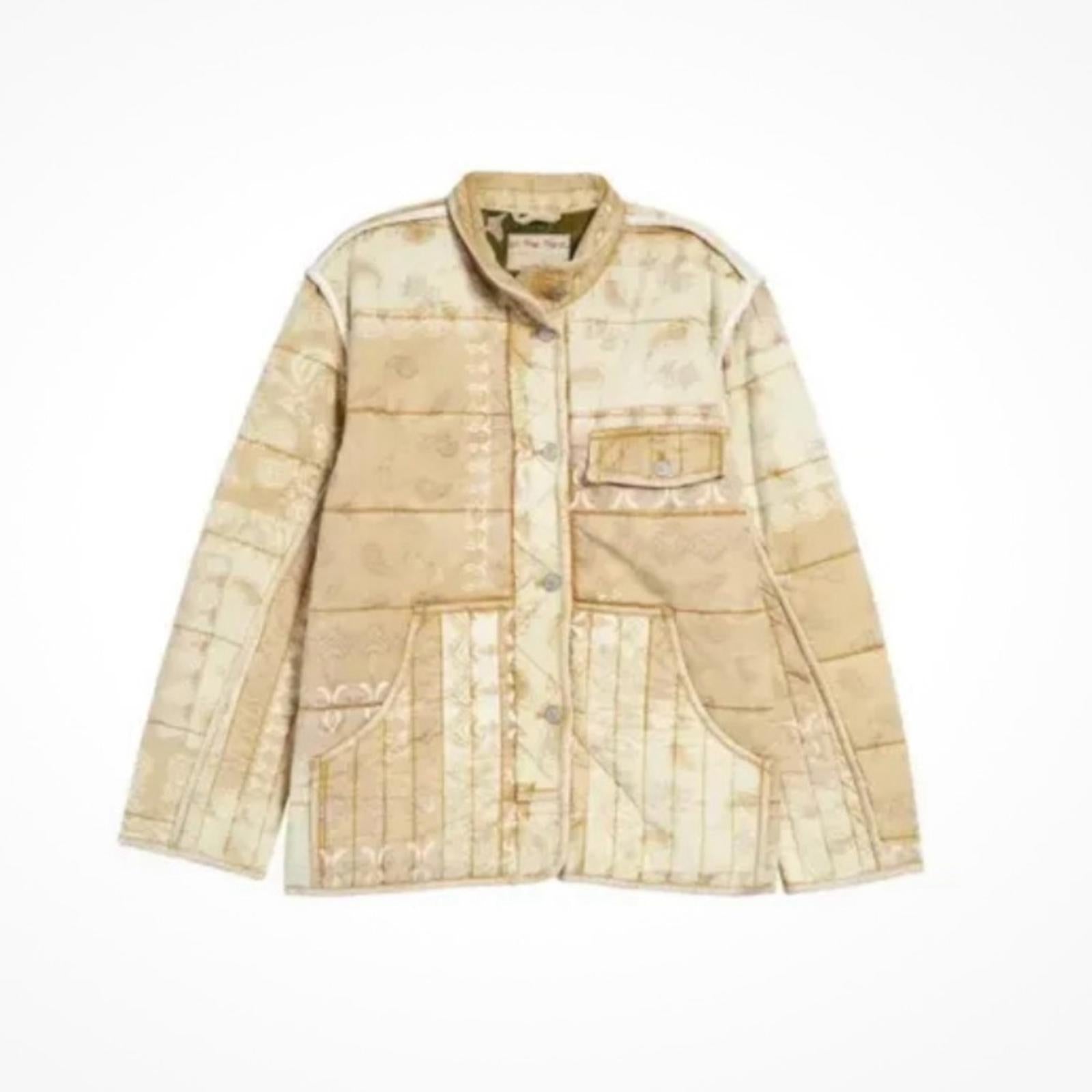 NEW Free People Fade Out Utility Quilted Jacket in Amber, Size XL Retail $228