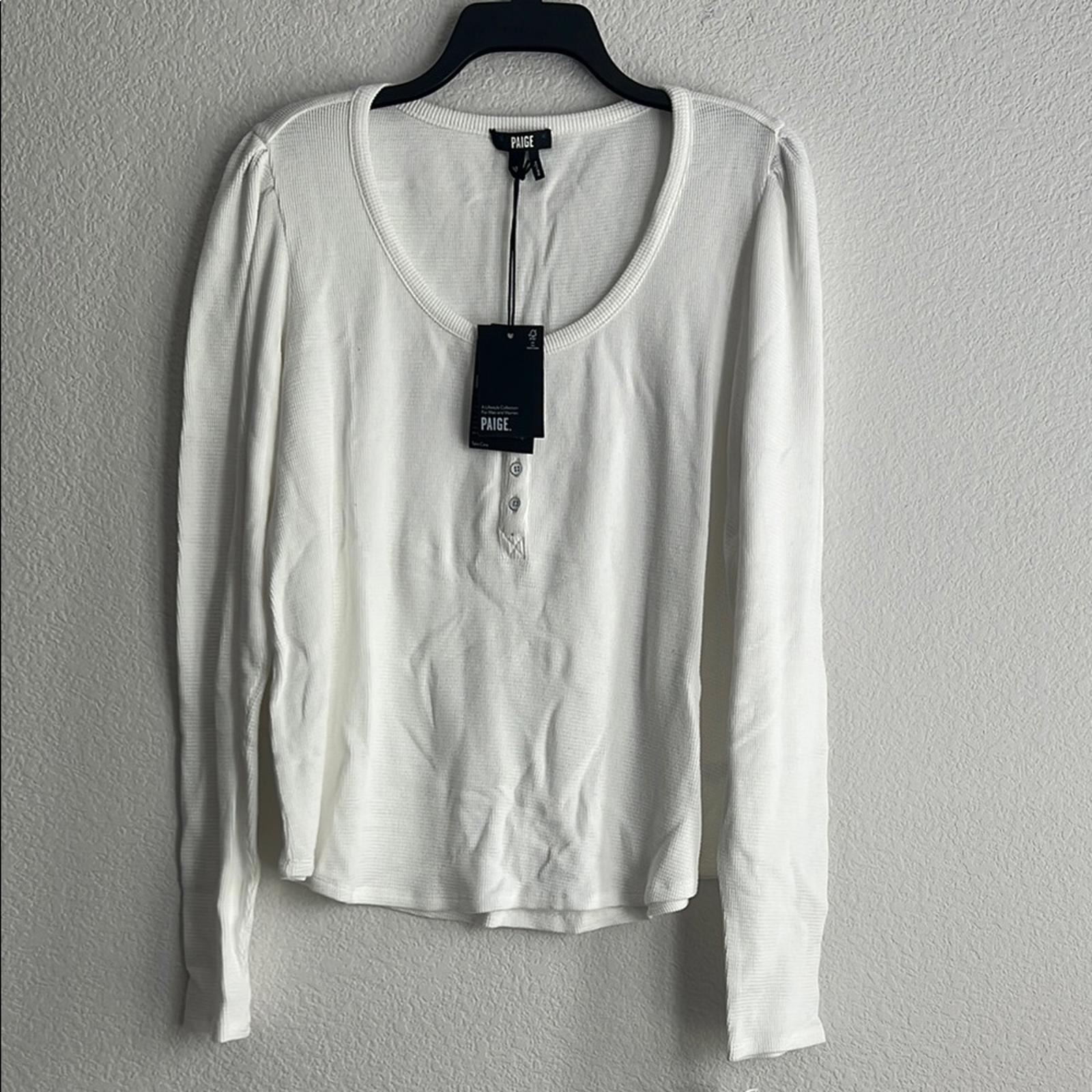 Paige Daniella White Long Sleeve Top, Size XL NWT