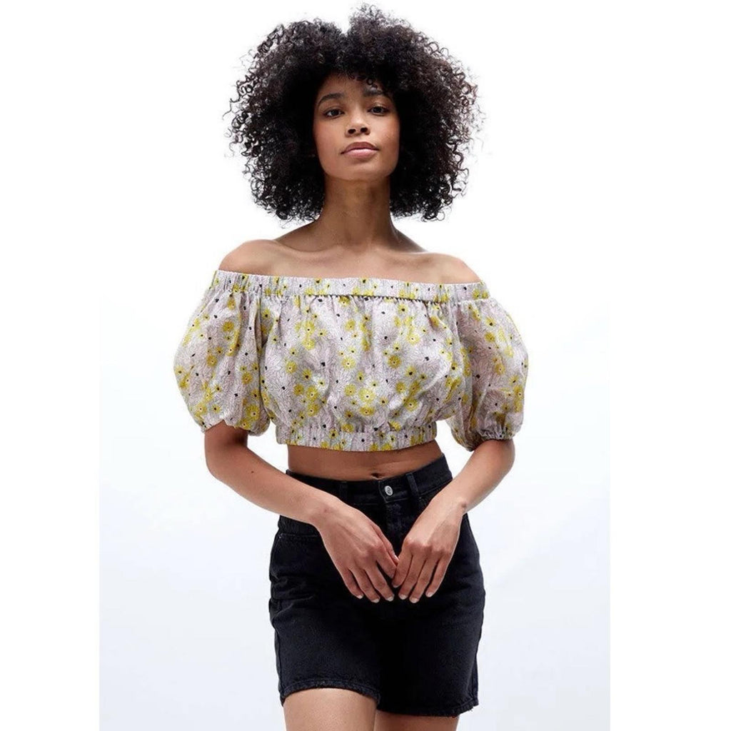 MINKPINK Mitta Mitta Cropped Off-the-Shoulder Top in Multi, Size XS New w/Tag