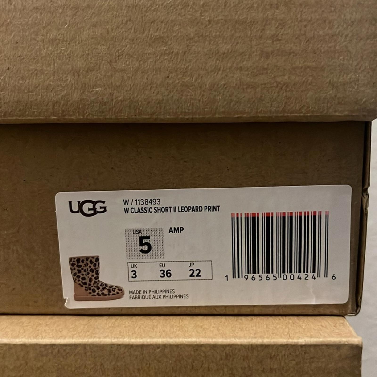 UGG Genuine Sheepskin Lined Leopard Print Boots, Size EU36 US5 New in Box