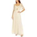 NWT Adrianna Papell Beaded Long Dress, Sand Shell Size 8 New w/Tag Retail $279