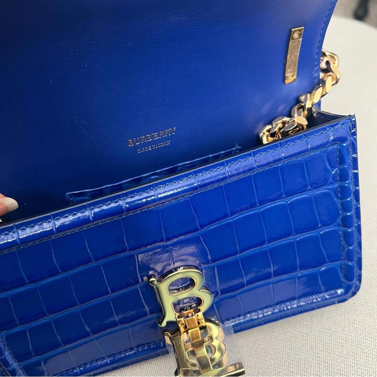 NEW Knight Crocodile-Effect Leather Mini TB Bag w/Chain Strap, +Dust Bag $2,490