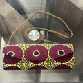 NEW Handmade Ankara Clutch Bag, Yellow/Magneta