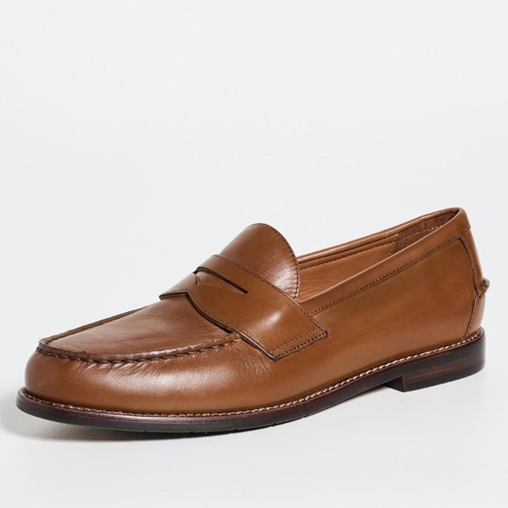 Polo Ralph Lauren Alston Leather Penny Loafers in Tan, NWT, Size 14