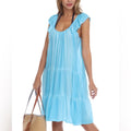 Raviya Blue Tiered Cover-Up Dress, Size 1X NEW w/Tag