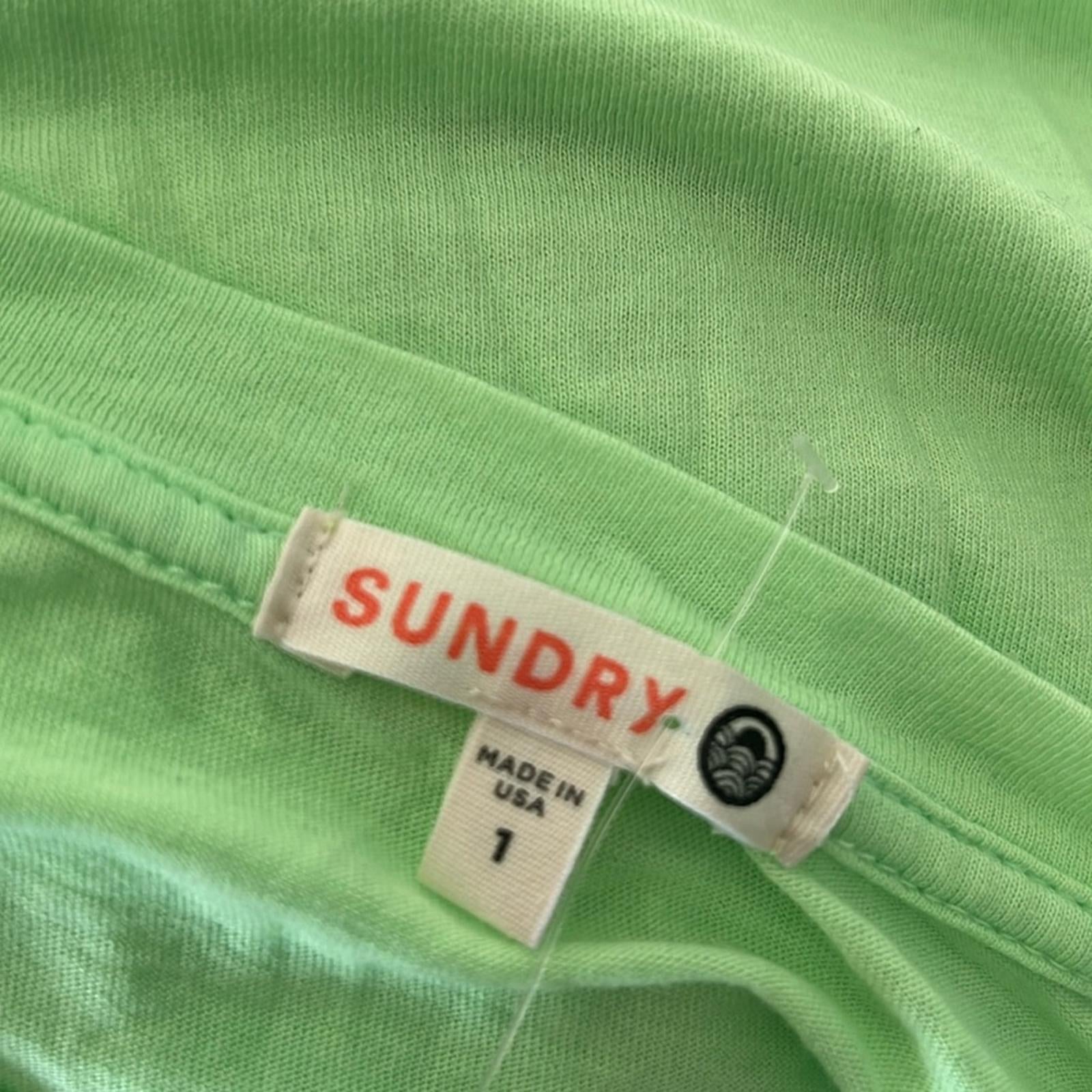 Sundry Athletic Crewneck T-Shirt in Green, Size 1/Small New w/Tag $82