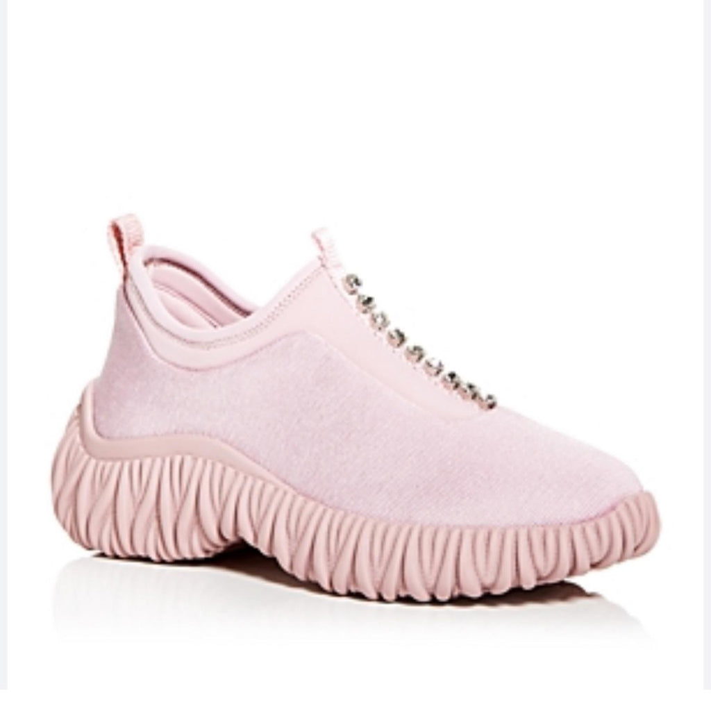Miu Miu Crystal-Embellished Low Top Sneakers, Size 39.5 New in Box SOLD OUT!