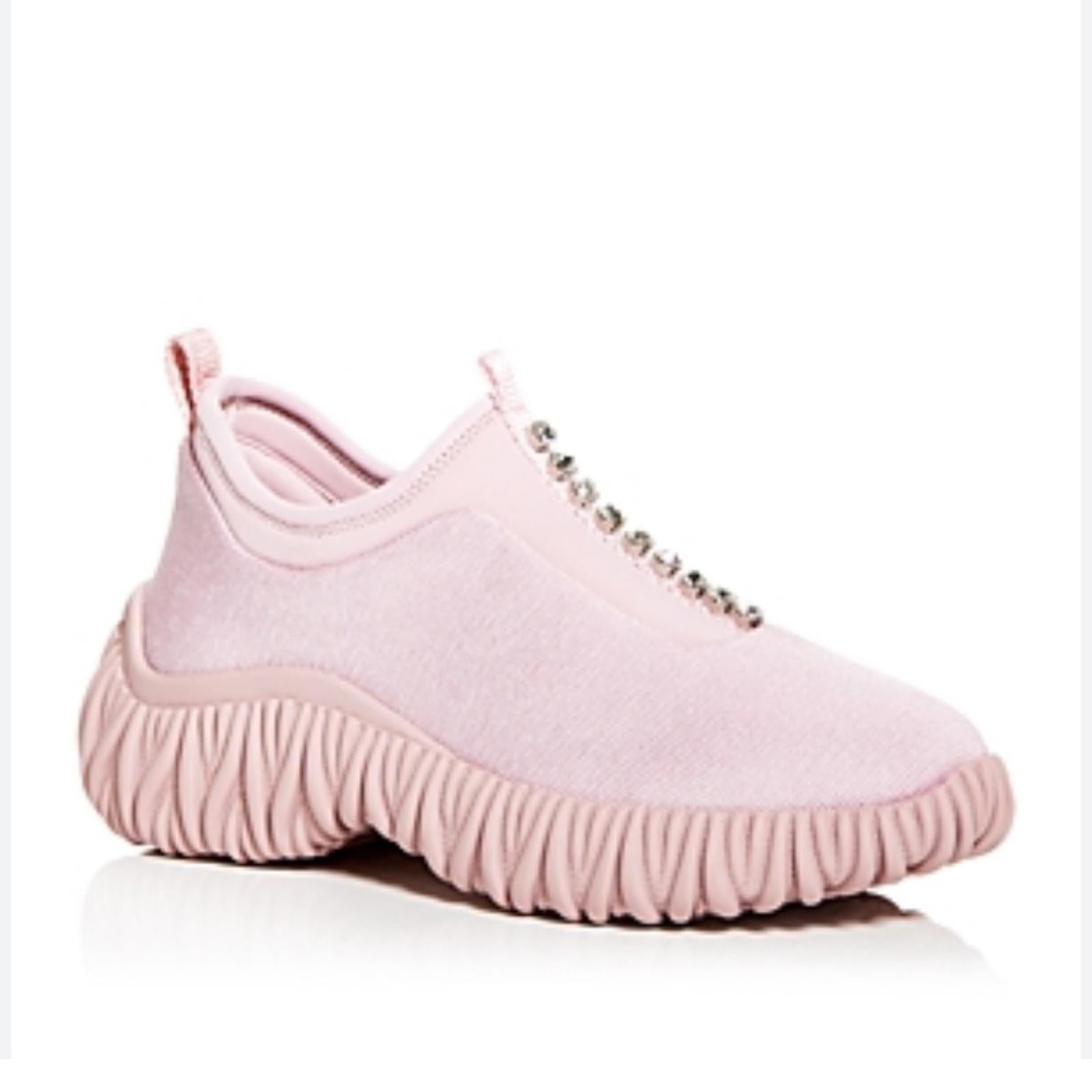 Miu Miu Crystal-Embellished Low Top Sneakers, Size 39.5 New in Box SOLD OUT!