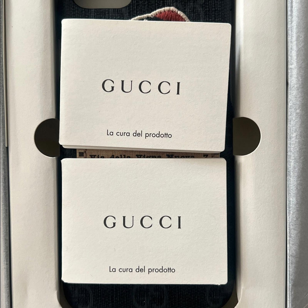 Gucci iPhone Case Black Supreme Patch Spaceship UFO Rainbow Italian Logo NEW