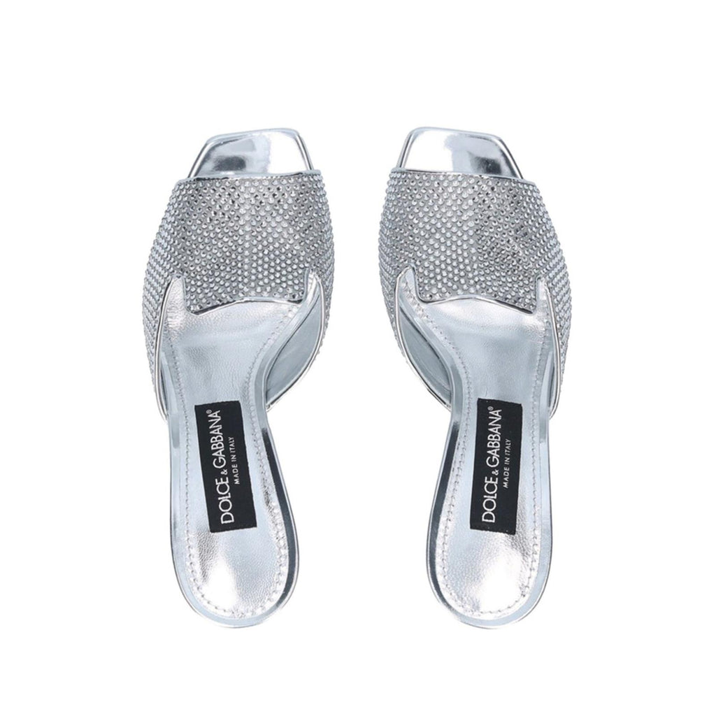 Dolce & Gabbana DG-Heel Gemstone-Embellished Mules Size 40 NEW + Box + Dust Bag