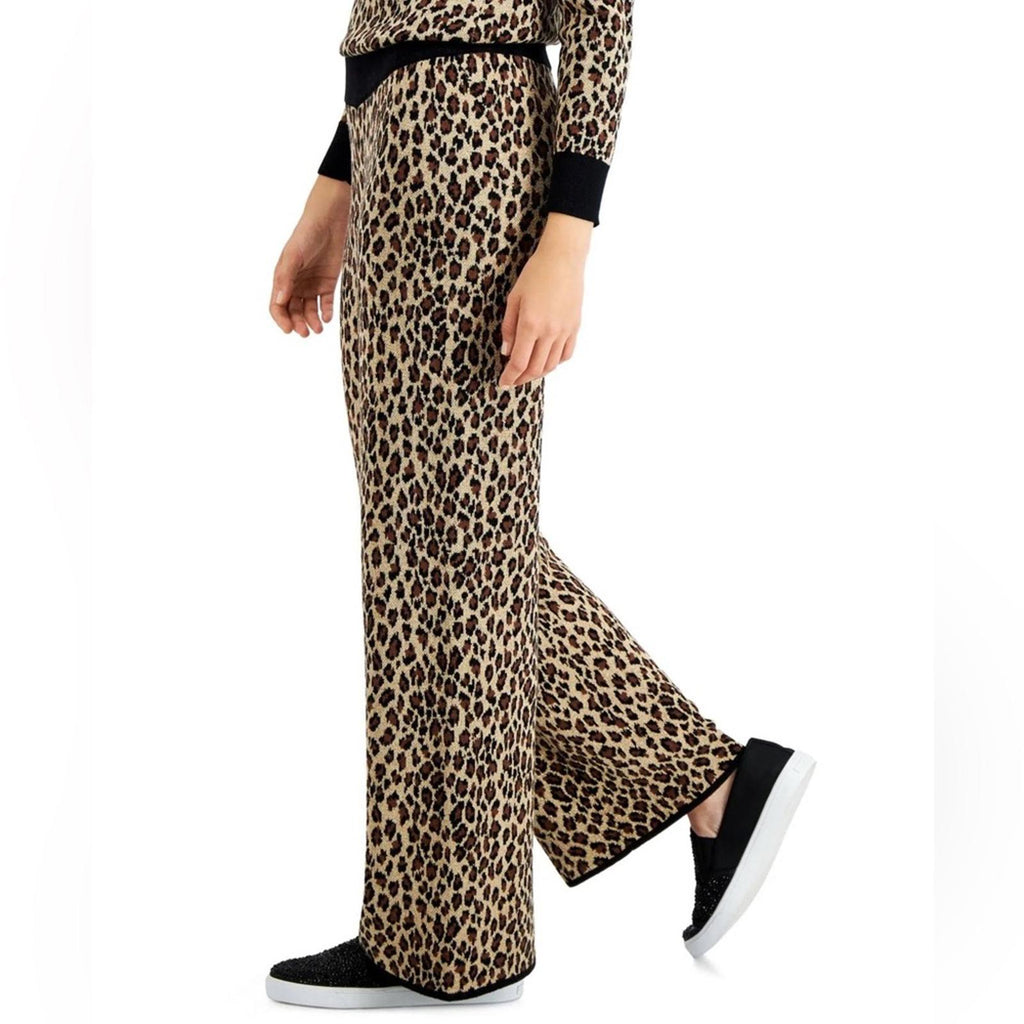 Charter Club Mid-Rise Sweater Elastic Waist Animal Print Pants, Size XXL NEW