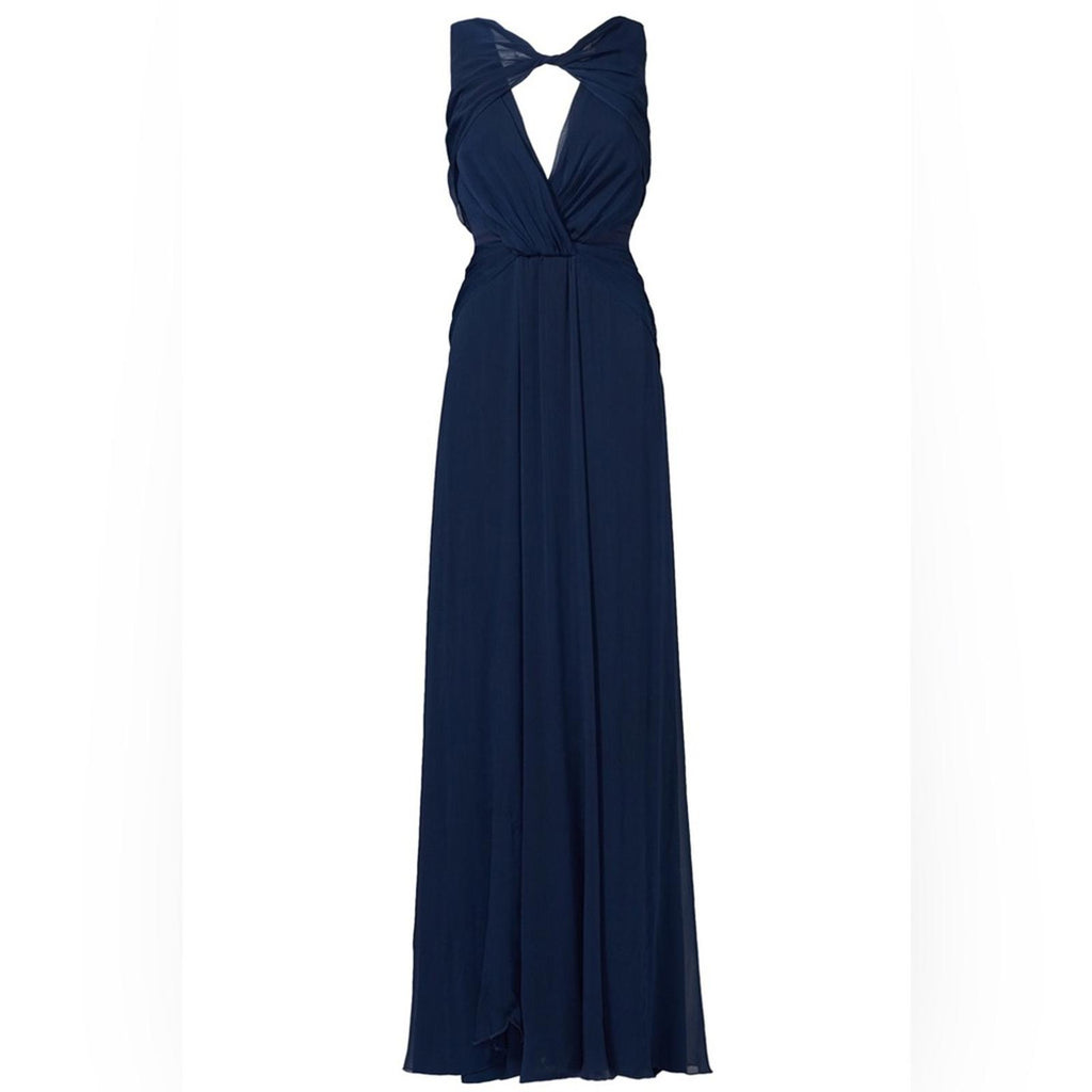 Badgley Mischka Navy Petunia Gown, Maxi Size 2 EXCELLENT Condition! Retail $795