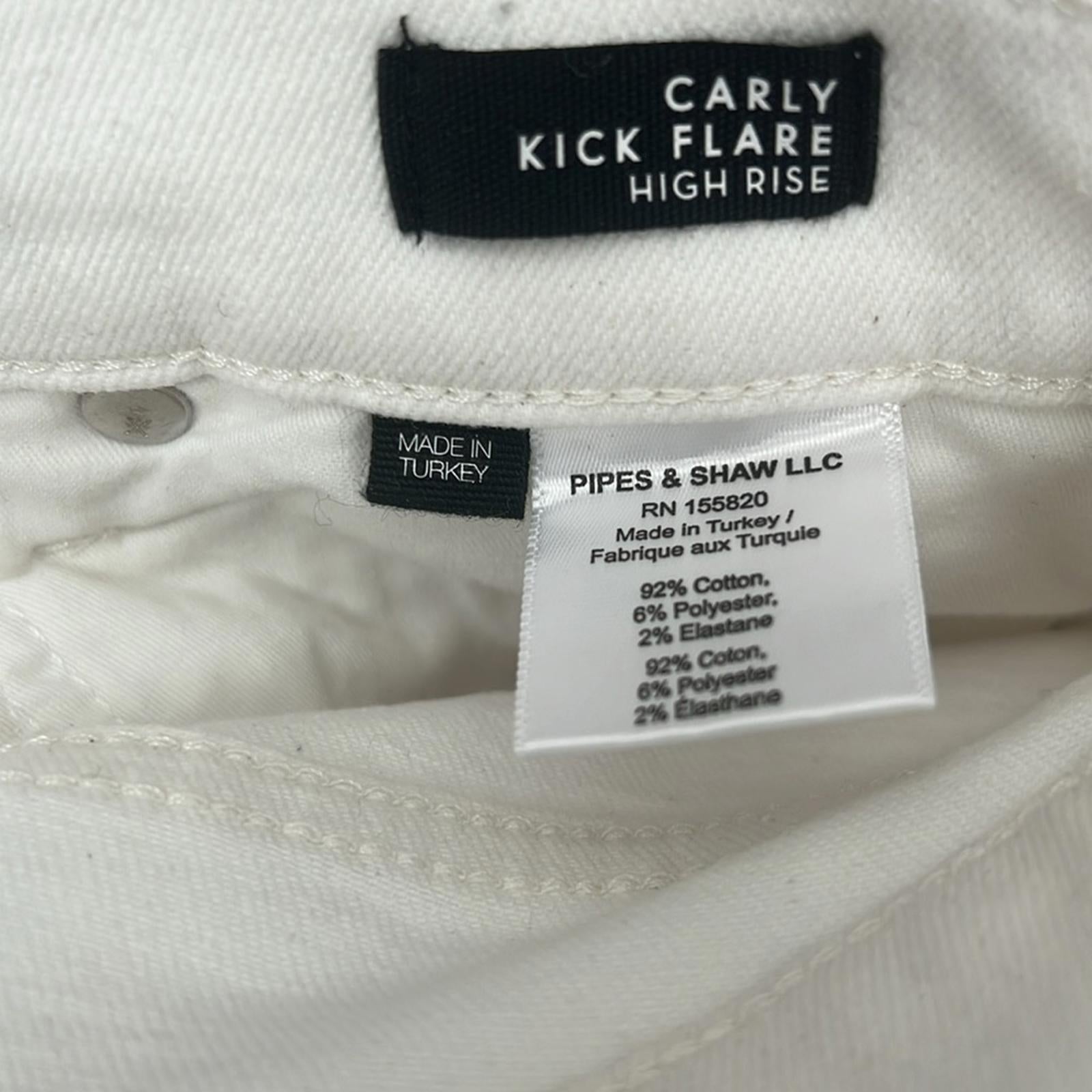 Veronica Beard Jean Carly Raw Hem Kick Flare Jeans White Size 24 New w/Tag $218