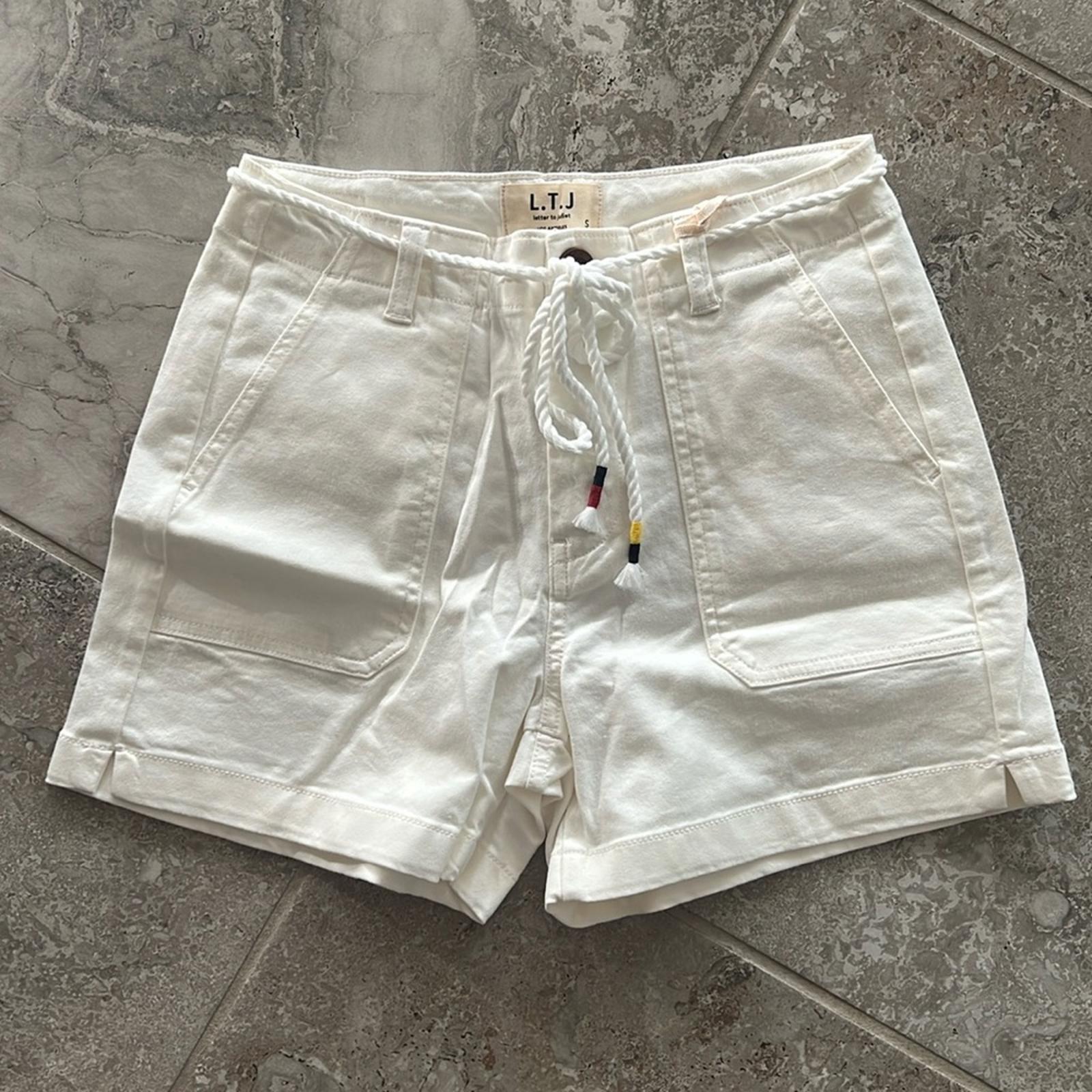 L.T.J Letter to Juliet Belted White Shorts, Size S New w/Tag