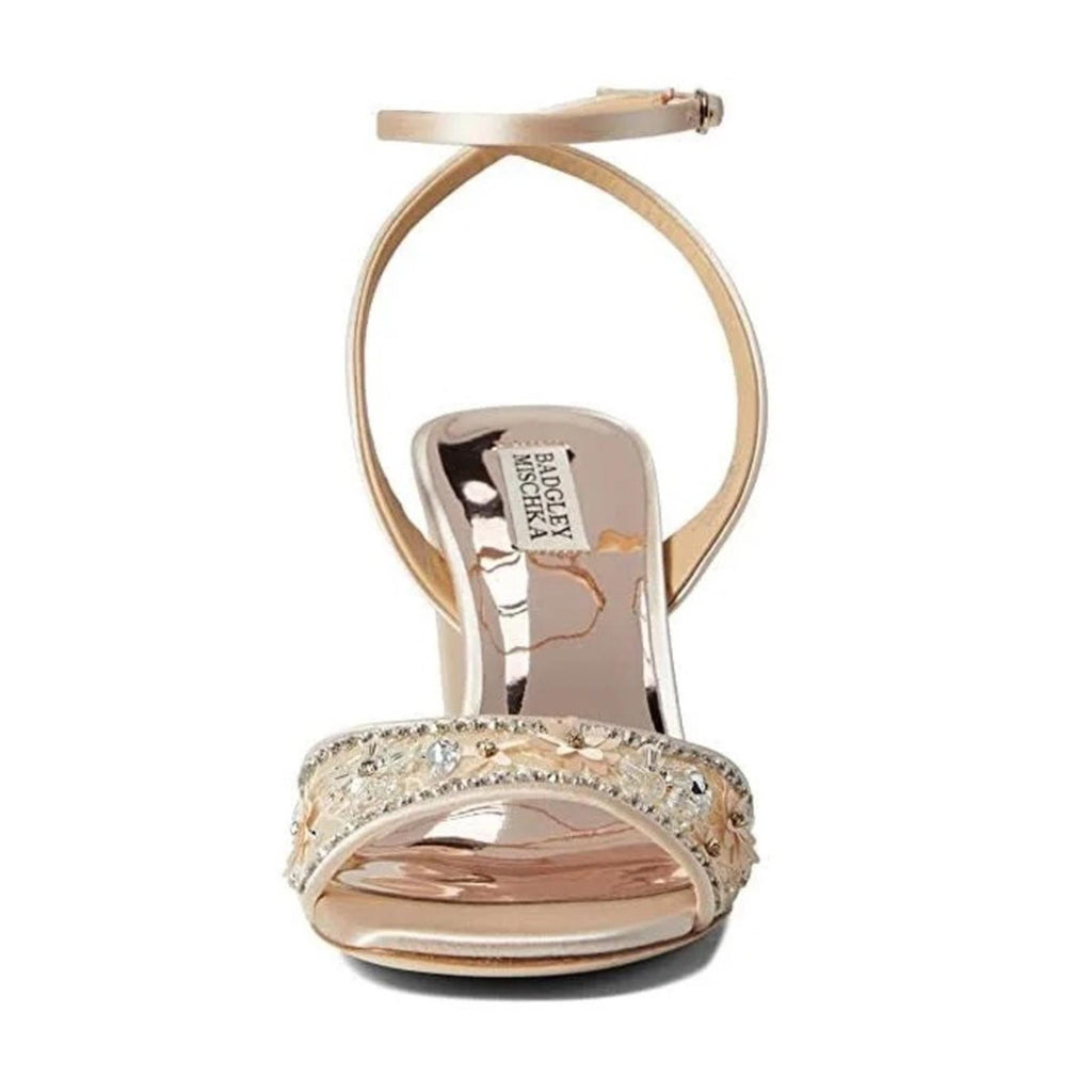 NWT Badgley Mischka Tayten Satin and Mesh Sandals with Crystals Size 10 +DustBag