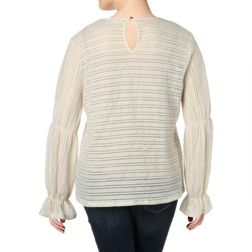 MK Long Sleeve Blouse in Bone/Cream, Size XL New w/Tag