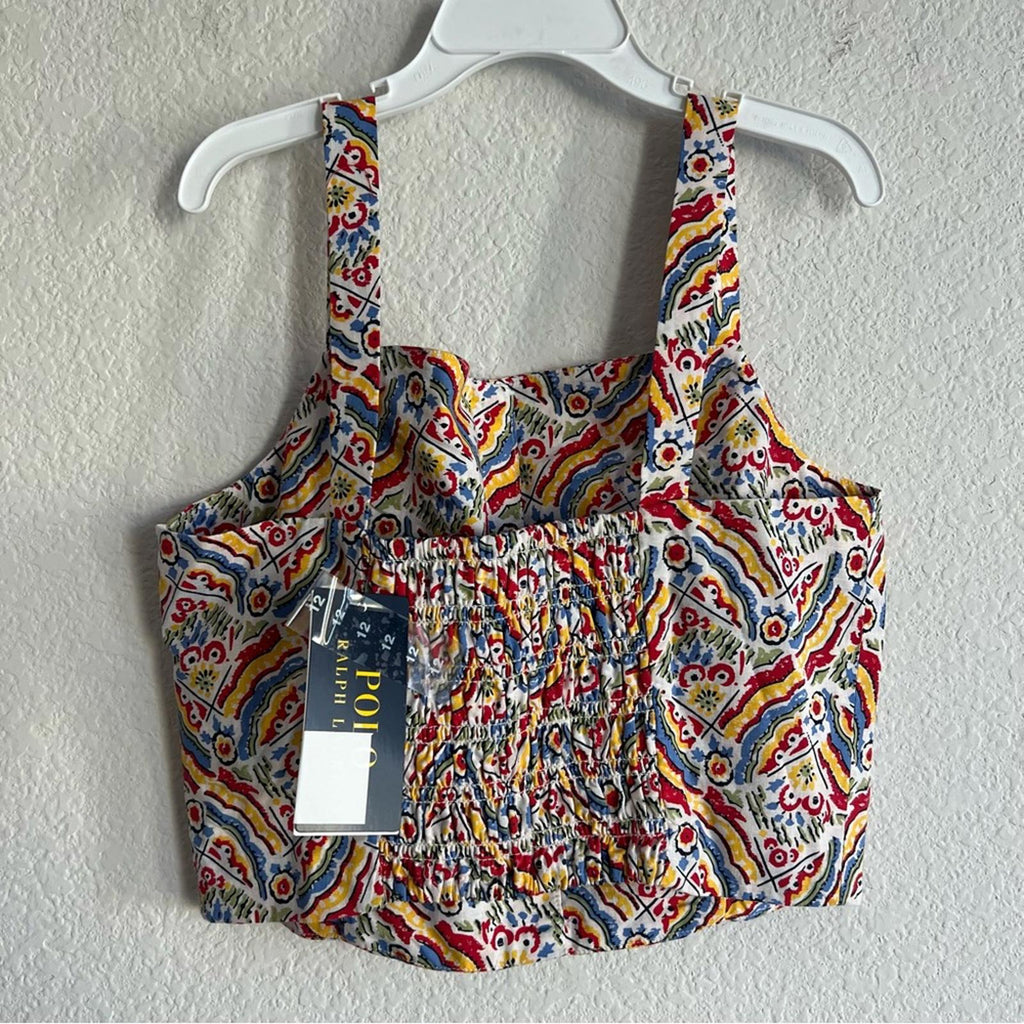 Polo Ralph Lauren Girls' Riviera-Print Top & Short Set, Size 12, NWT