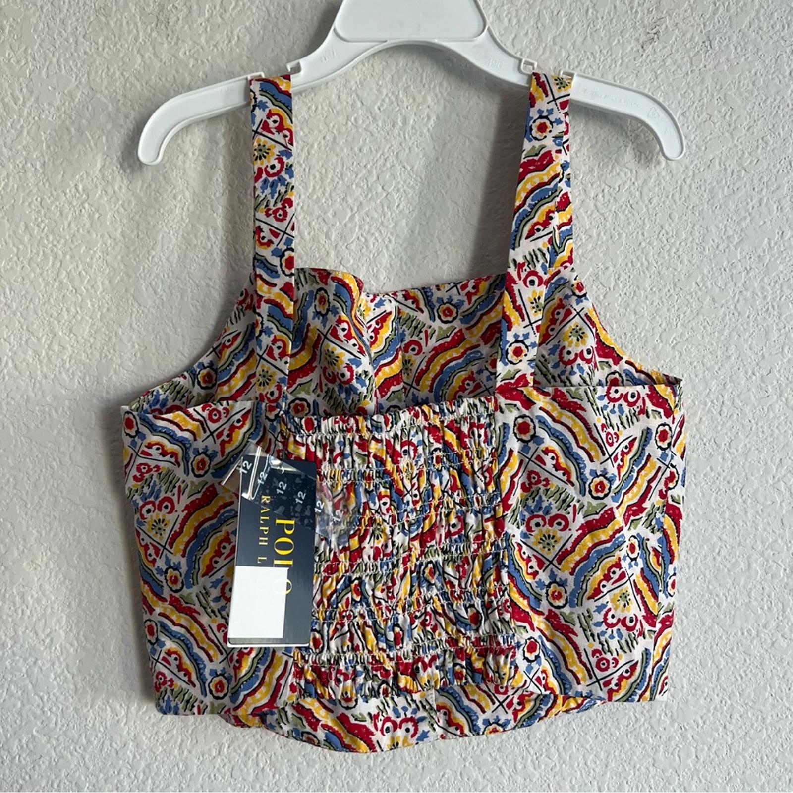 Polo Ralph Lauren Girls' Riviera-Print Top & Short Set, Size 12, NWT