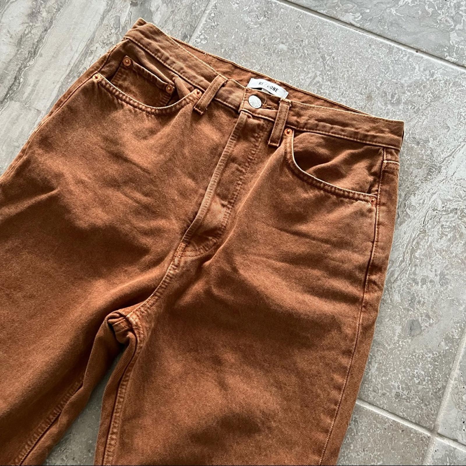 Re/Done Ultra High-Rise Stovepipe Jeans in Terracotta, Size 29 New w/Tag
