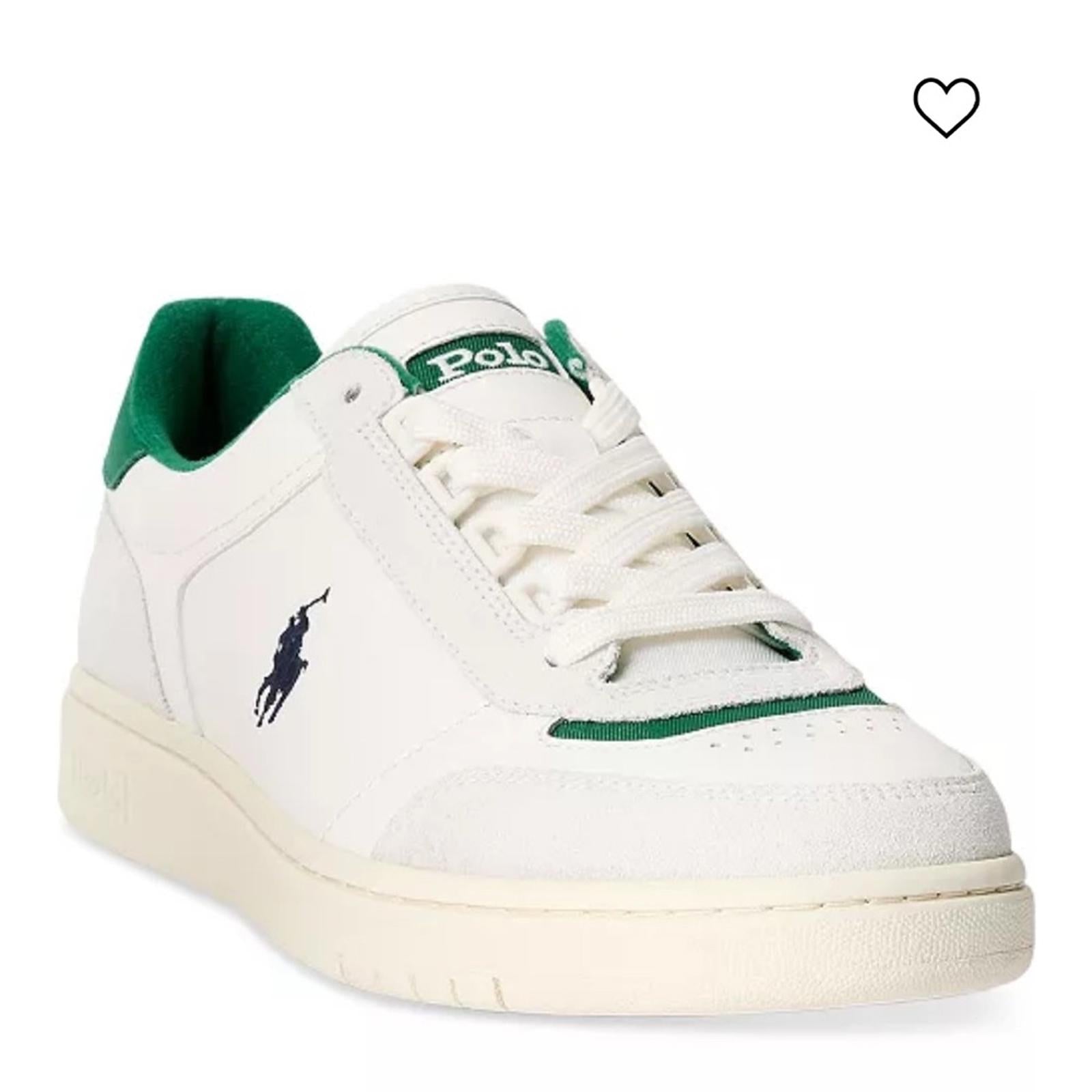 Polo Ralph Lauren Court Sport Lace-Up Sneakers in Deckwash White, Size 8 $185