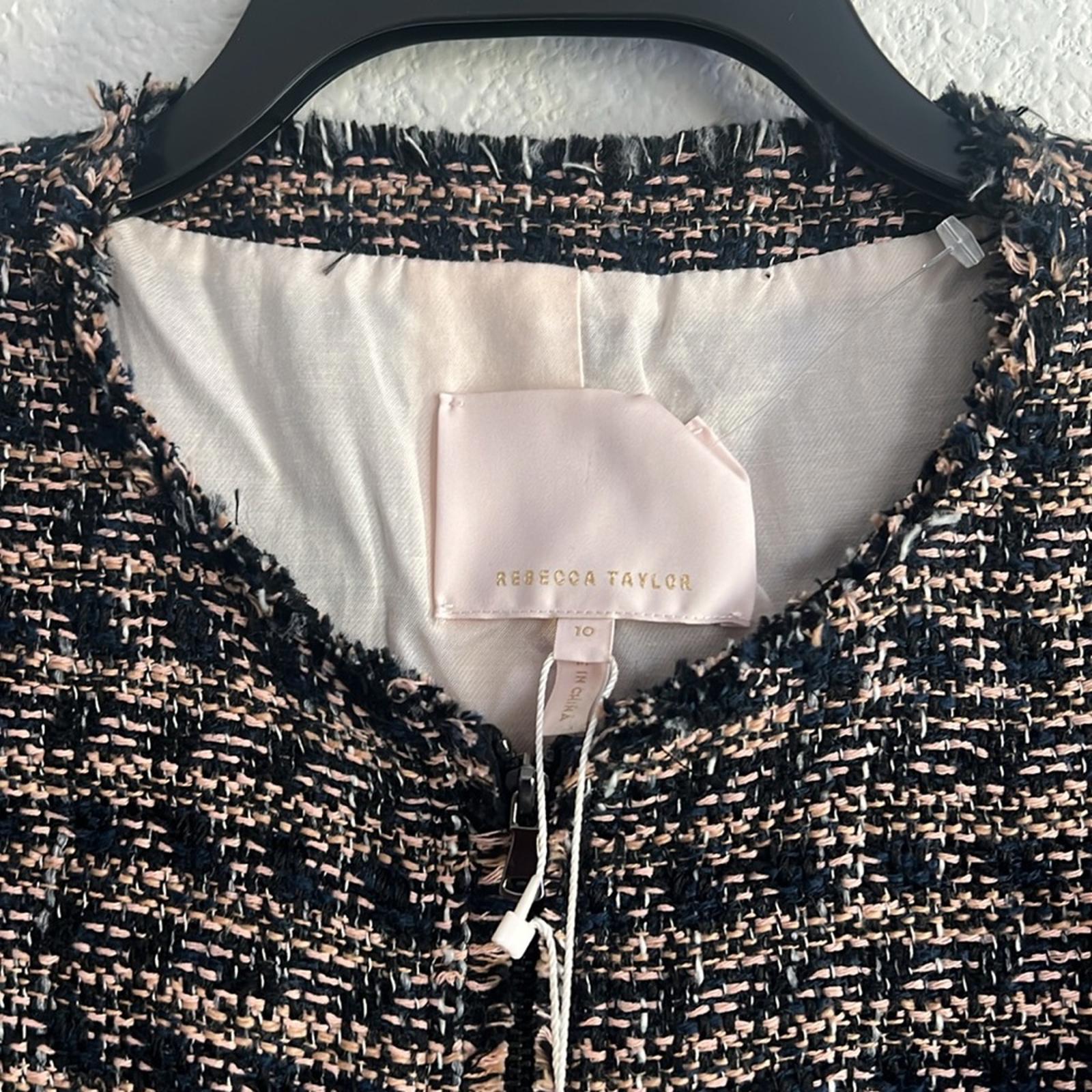 Rebecca Taylor Multi Tweed Ruffle Blazer Jacket, NWT, Size 10