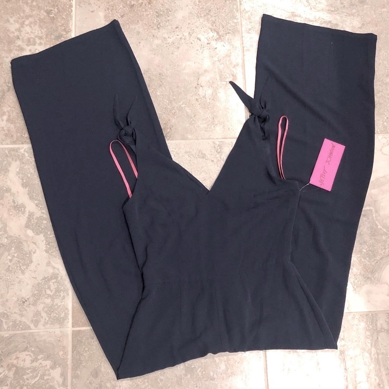 Betsey Johnson Navy Seals Tie Shoulder Wide Leg Jumpsuit Size 8 New w/Tag $128