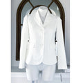 KASPER Three-Button Peak Lapel Jacket in White, Petite Size 2 New w/Tag $129