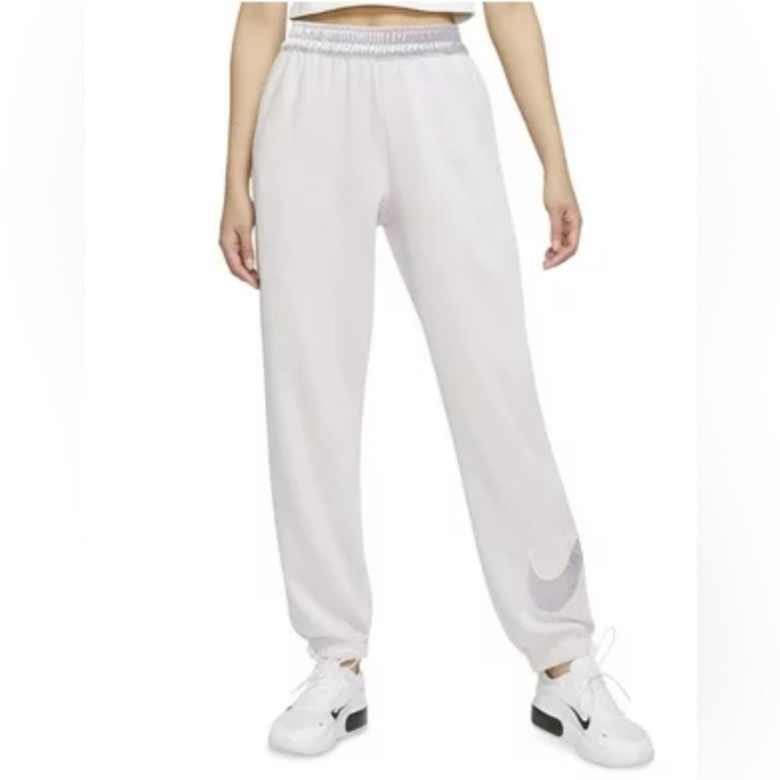 NEW Nike White Fleece Lined Jogger Pants, Size M New w/o Tag