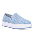 Donald Pliner Rally Woven Slip-On Sneakers in Denim Calf Suede Size 5.5 NWT
