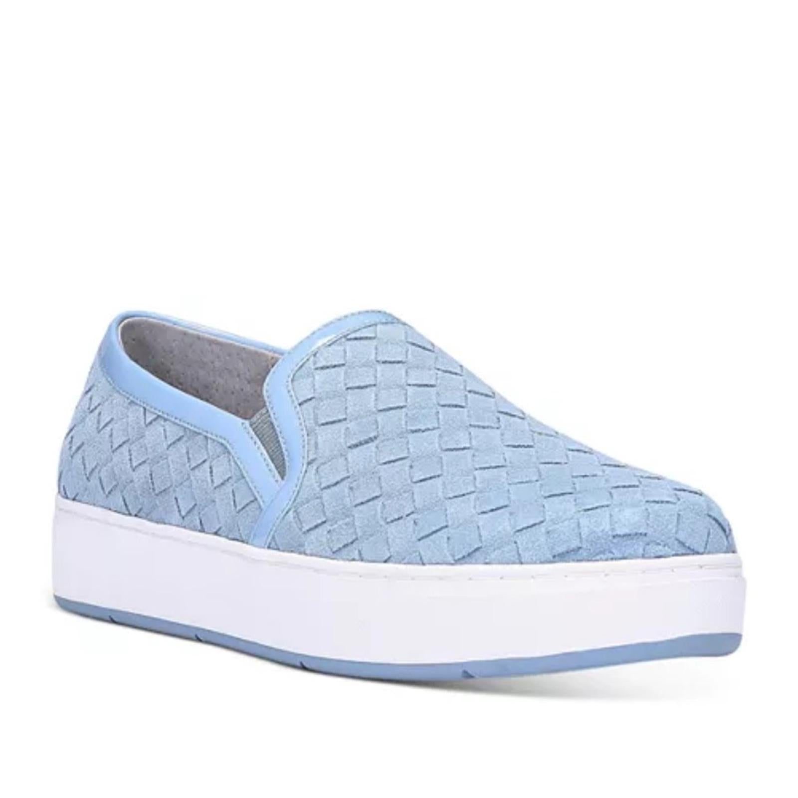 Donald Pliner Rally Woven Slip-On Sneakers in Denim Calf Suede Size 5.5 NWT