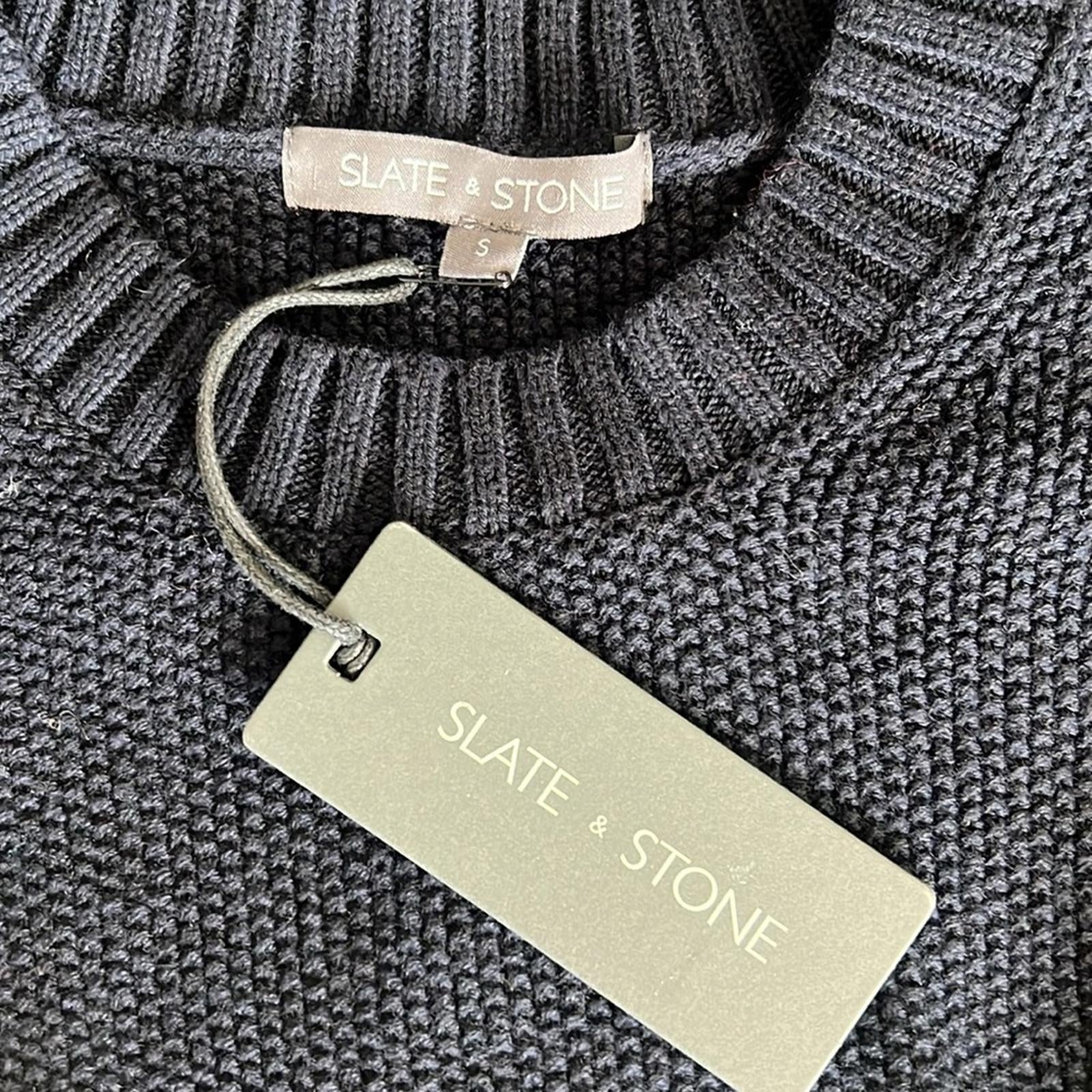 Slate & Stone Textured Weave Crewneck Men's Sweater in Navy, NWT, Size S