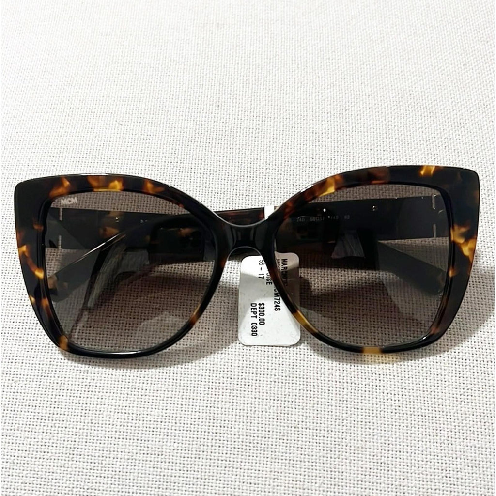 MCM Butterfly Sunglasses with Gradient Grey Lenses, Brown/Tortoise, NWT