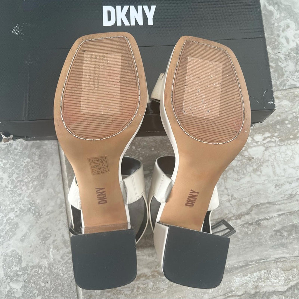 DKNY Bibiana Platform Sandals in Cream Size 9, Comes in Original Box Retail $139