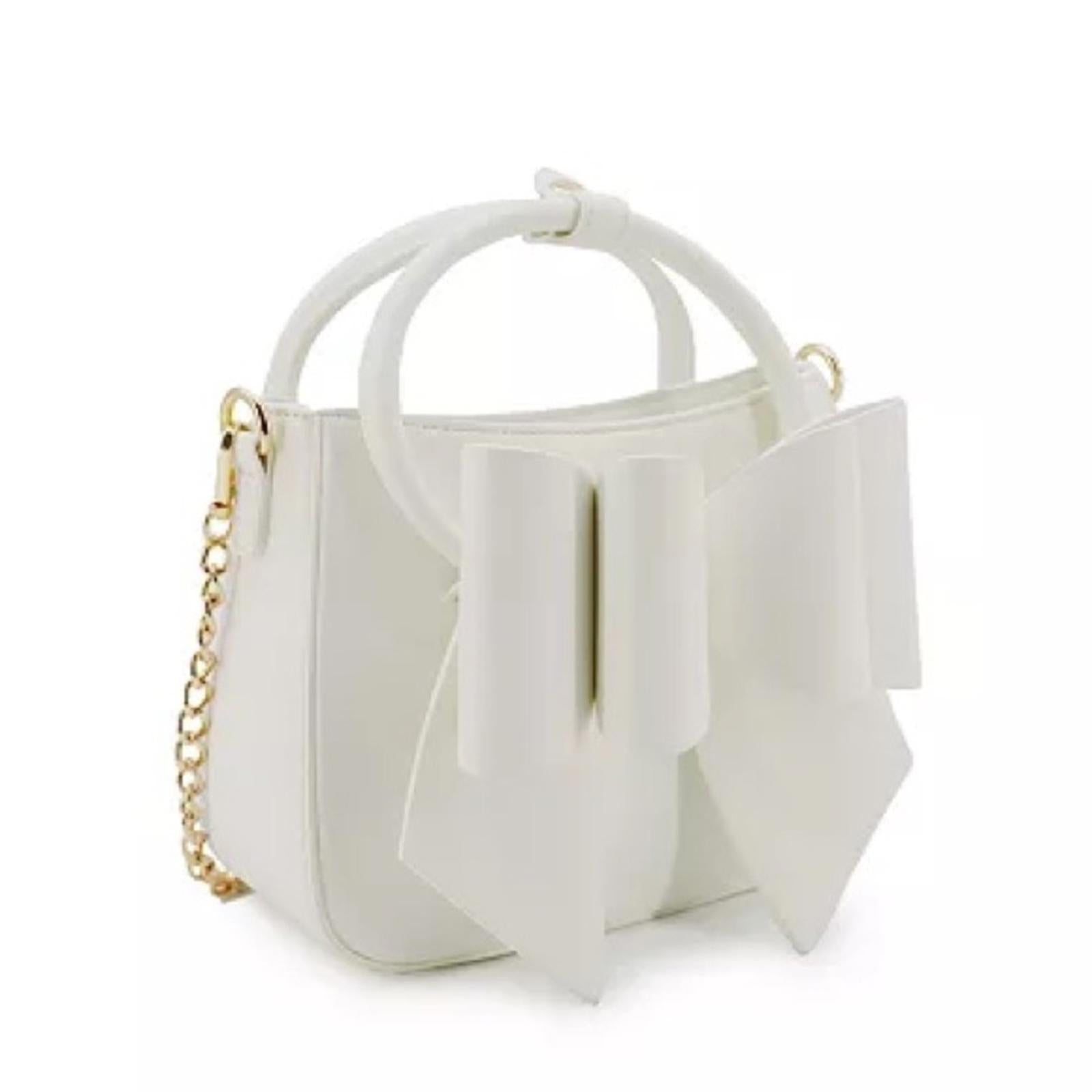 Like Dreams Madeline Bow Small Crossbody Bag in Cream White, NWT