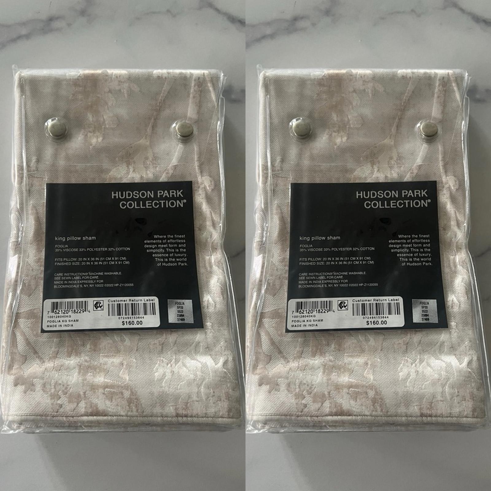 X2 Hudson Park Foglia King Sham in Gold Beige, $160/each NEW