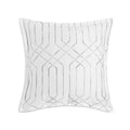 2 SKY Textured Trellis Euro Sham (1 Pair) in White/Grey, NEW