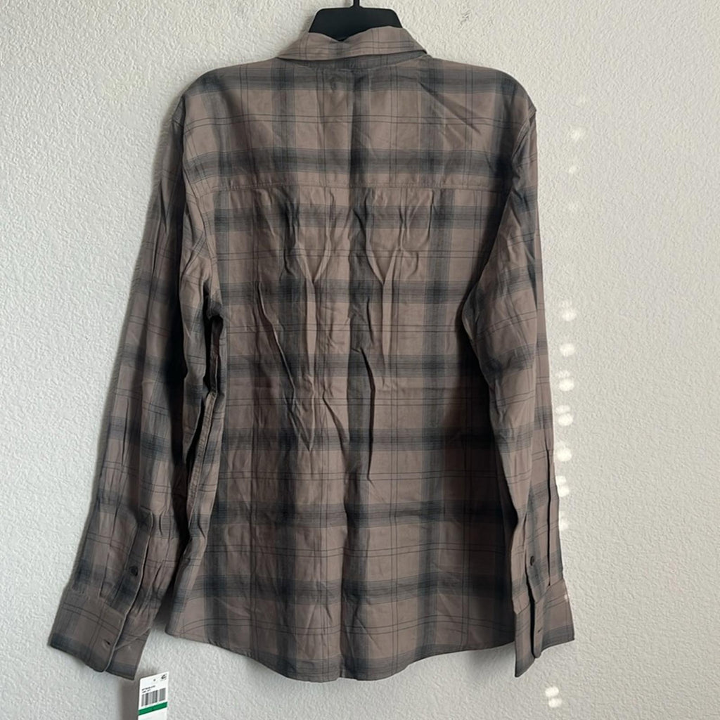 PAIGE Everett Long Sleeve Plaid Shirt in Oak Sky, NWT, Size L $169