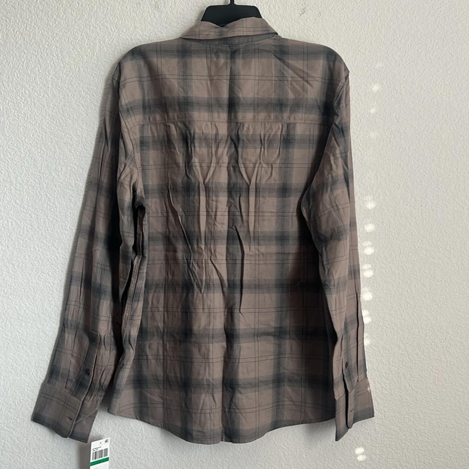 PAIGE Everett Long Sleeve Plaid Shirt in Oak Sky, NWT, Size L $169