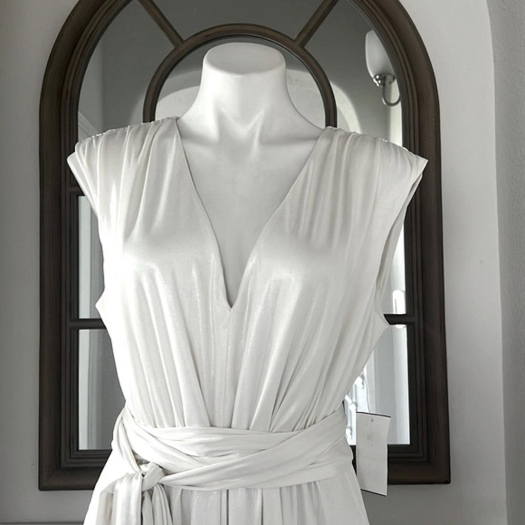 Dress the Population Krista Plunge Neck Side Slit Gown, NWT, Size XXL